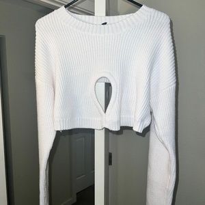 White crop sweater
